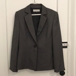 TAHARI WOMENS BLAZER + SKIRT SUIT (Grey)